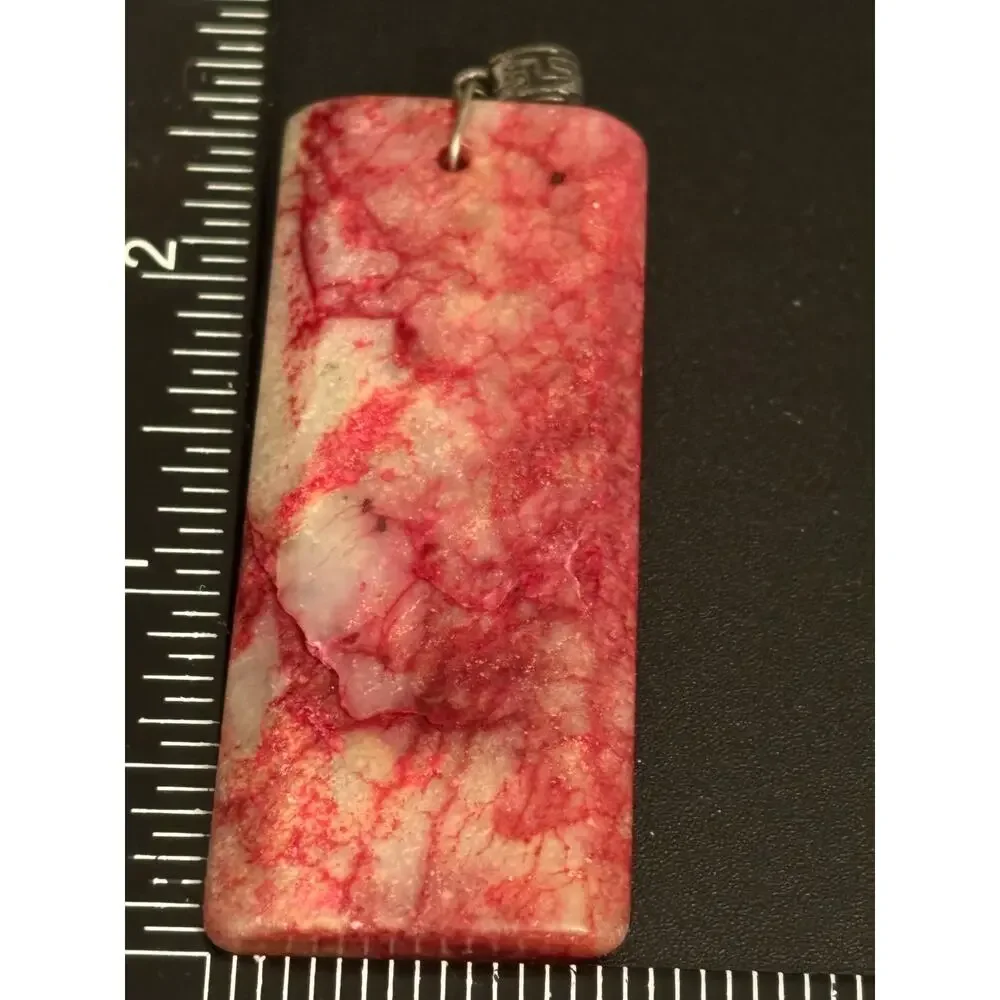 Vintage Genuine Dyed Quartz Rectangle Pendant